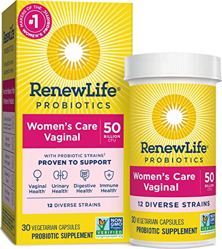 Renew Life Probiotics for Women, 50 Billion CFU Guaranteed, Probiotic Supplement for Digestive, Vaginal & Immune Health, Shelf Stable, Soy, Dairy & Gluten Free, 30 Capsules