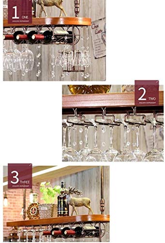 Support à verres à vin suspendu à l'envers en bois de 80 cm