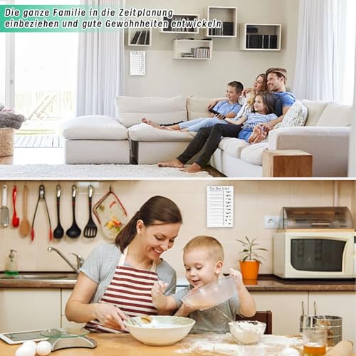 Diffaxy 2 Stück Checklist Boards, Tragbare To Do List Checklist Board mit 10 Blanko Papier, Wochenplaner für Kinder, Abnehmbare Aufgabenlistentafel zur Erinnerung an den Planer