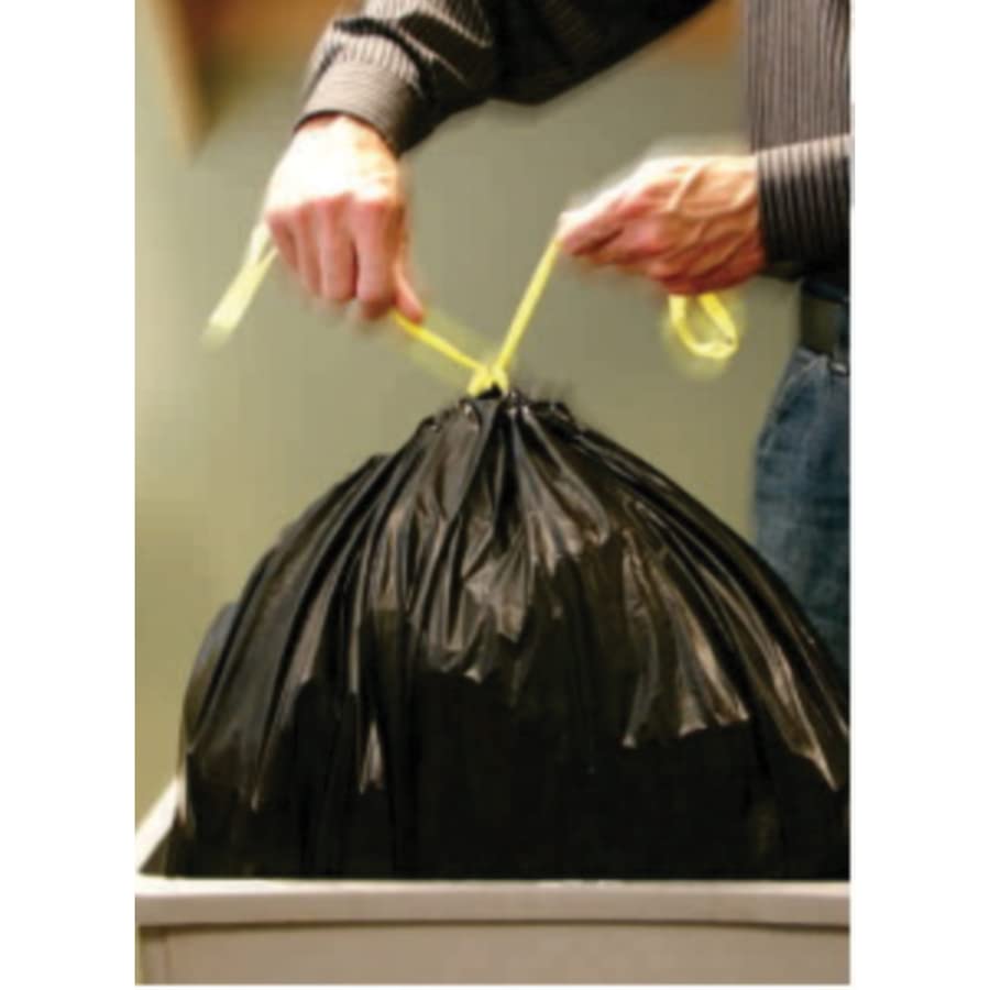 Top Draw Drawstring 12-Gallon Trash Can Liners, White, 24X28, .8Mil, 25 Per Roll / 16 Rolls Per Case