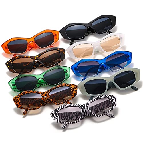 Lunettes de soleil small frame geometric femmes miroir plat tendance - 2
