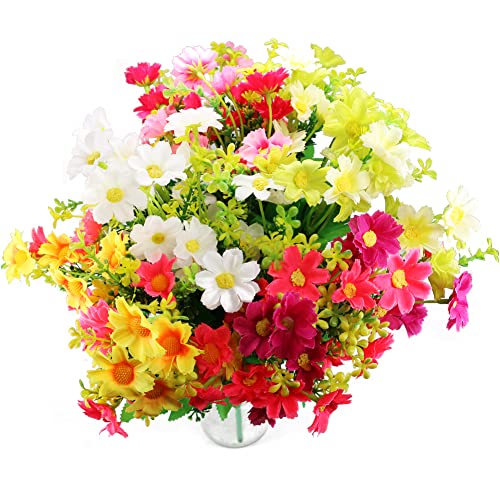 Gomild Künstliche Blumen, 10 Bündel dekorative künstliche Seidenblumen, 5 helle hübsche kleine Wildblumen für Heimtextilien, Innen- und Außenbereich Cover