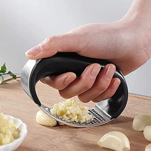 Jasvic Garlic Press Rocker, Stainless Steel Garlic Mincer Crusher Professional Kitchen Gadgets Garlic Chopper With Ergonomic Handle thumb #6