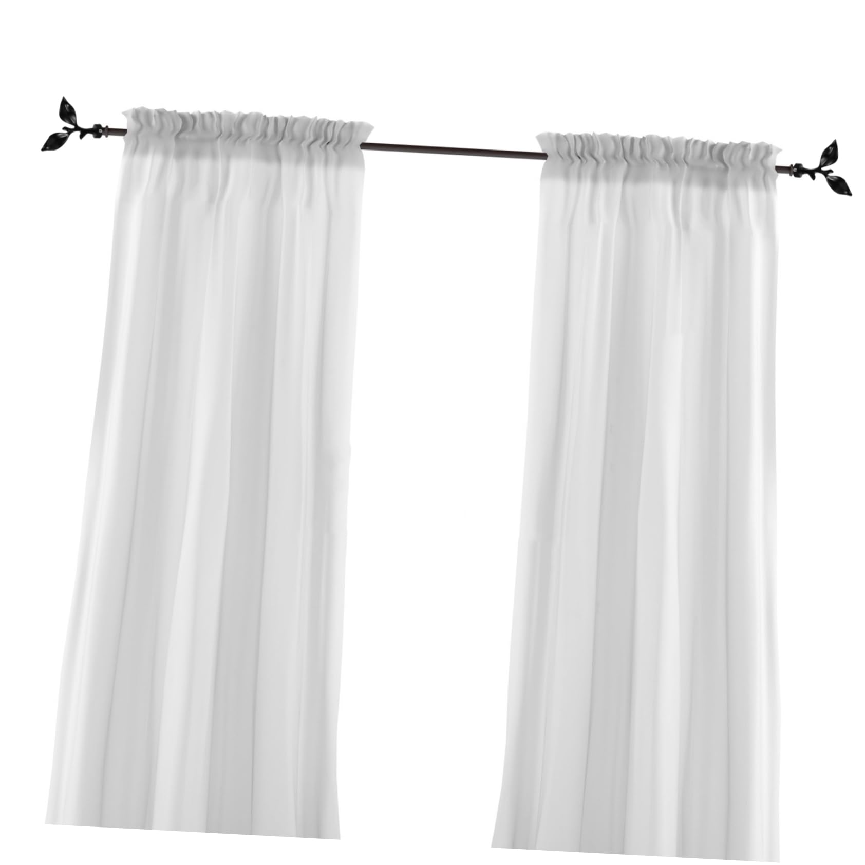 Cabilock Set of 2 Iron Decorative Rod Ends 28mm Black White Window Door Fittings Home Office Decor