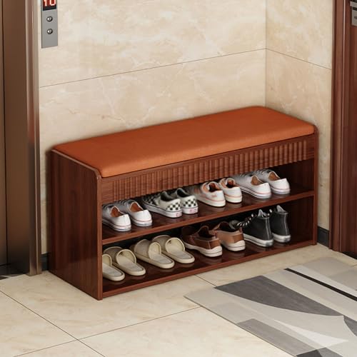 Banc à chaussures de rangement avec coussin en cuir synthétique robuste - 3