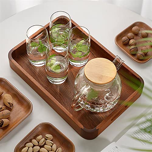 Bandeja de madera rectangular pequeña de estilo vintage para cocina 7