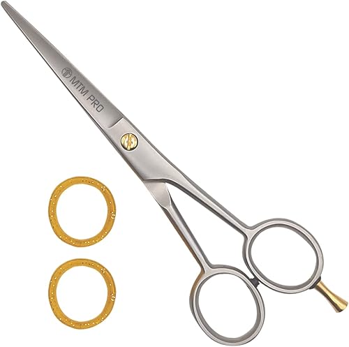 MTM PRO Tijeras de corte y peluquería de 6 pulgadas, tijeras de acero inoxidable de alta calidad con navaja lisa y cuchillas de borde afilado, para