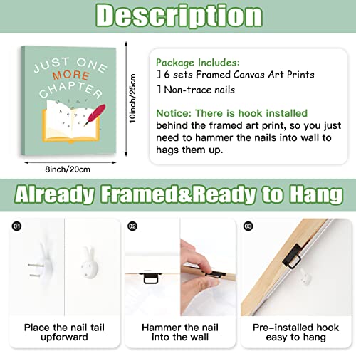Image of CHDITB Funny Reading Quote Art Prints - 8'x10' Set of 6 Motivational Positive Read More Book Frame Poster Readers Book Lovers Bookworm Student Gift, Wall Art for Library, School College Dorm Decor