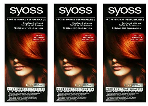 3x syoss color professional permanent coloration 6 77 pure copper 3er pack
