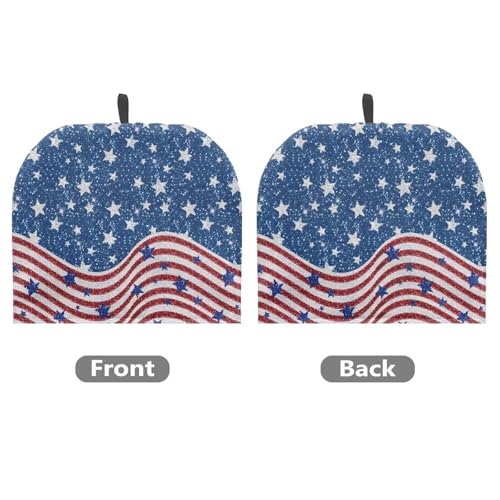 Image of Stars and Stripes Tea Cozy for Teapot Patriotic Decoration Teapot Insulation Cover for 4th of July Keeping Warm Tea Cup Warmer Cozy