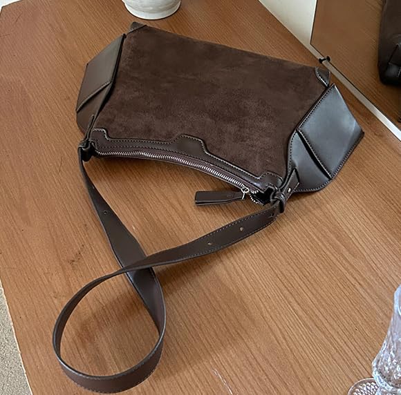 Suede Hobo Bags for Women Shoulder Crossbody Bag Handbags Retro Tote Purses Satchel for Travel Work2