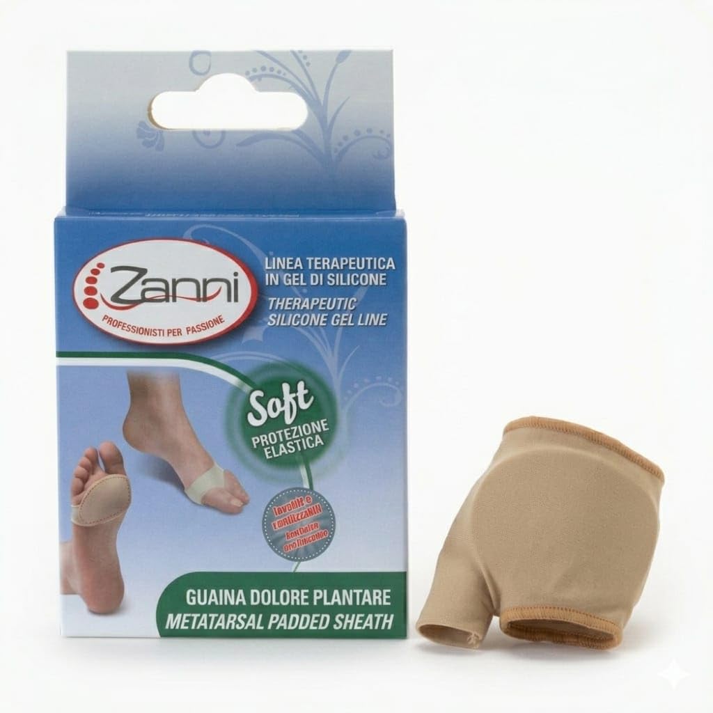 Zanni Guaina Alluce Valgo e Plantare, Doppia Protezione Antidolore Tutore Alluce Valgo e Cuscinetto Metatarsale in Gel Elastico e Antiscivolo, Corregge la Postura dei Piedi, Lavabile, Taglia S 35/40