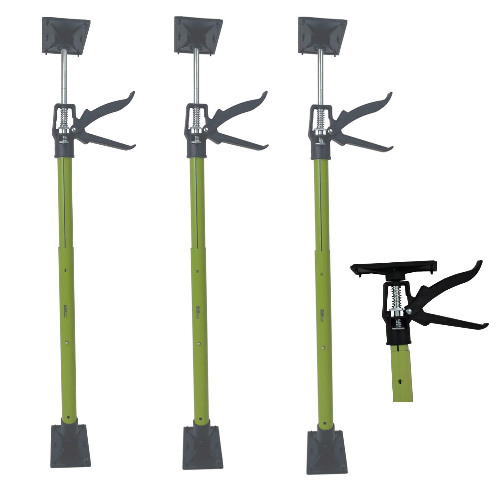 3x Zargenspanner stufenlos verstellbar 57-117 cm Druckplatte neigbar bis 45° Teleskopstütze Einhandstütze Montagestütze für Türrahmen, je 30 Kg Tragkraft Winkelspanner, Türzargen