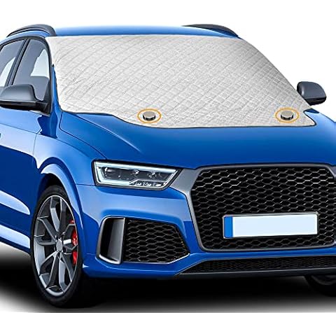 EcoNour PEVA Magnetic Car Windscreen Cover for Winter | Four-Layered Car Windshield Snow Cover for Ice and Snow Protection | Car Cover Waterproof All Weather Protection | Standard (69 x 48 inches) Cover