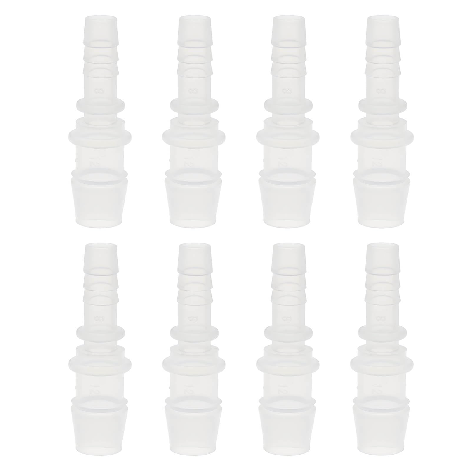 SG Store 8Pcs Straight Hose Pipe Connector 8mm to 12mm Plastic Reducing Fitting for Garden Watering