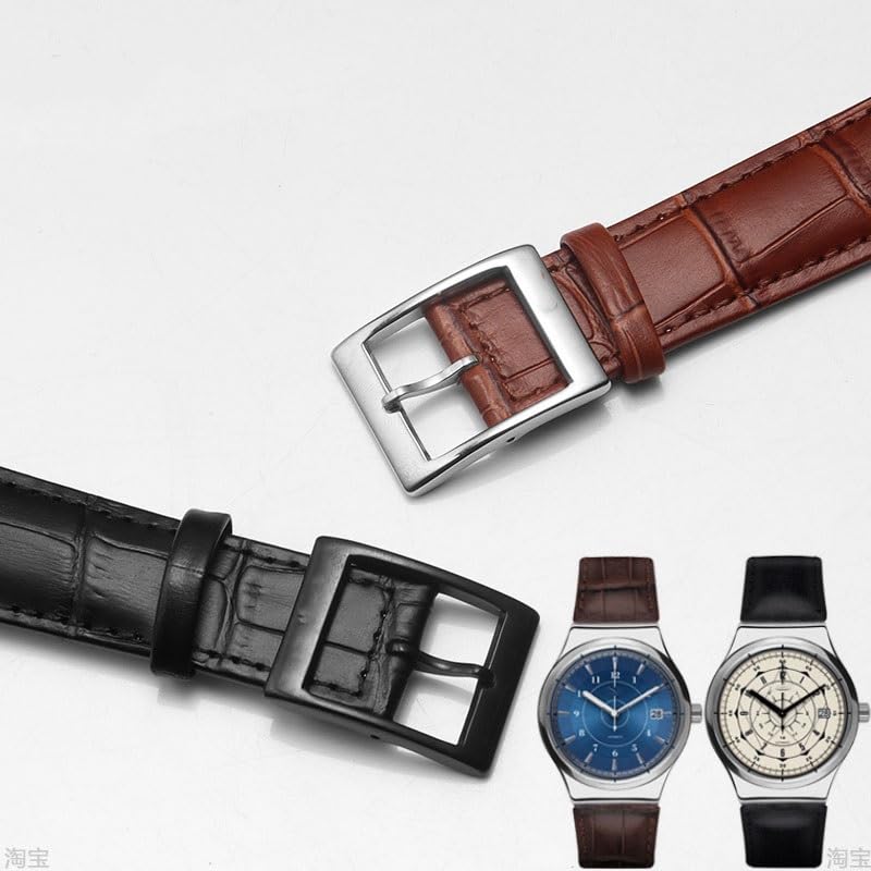 Bracelet montre Swatch cuir véritable 19mm anti-usure - 3