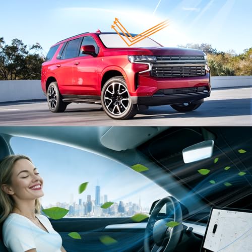 Image of Windshield Sun Shade for 2021 2022 2023 2024 2025 2026 Tahoe Foldable
