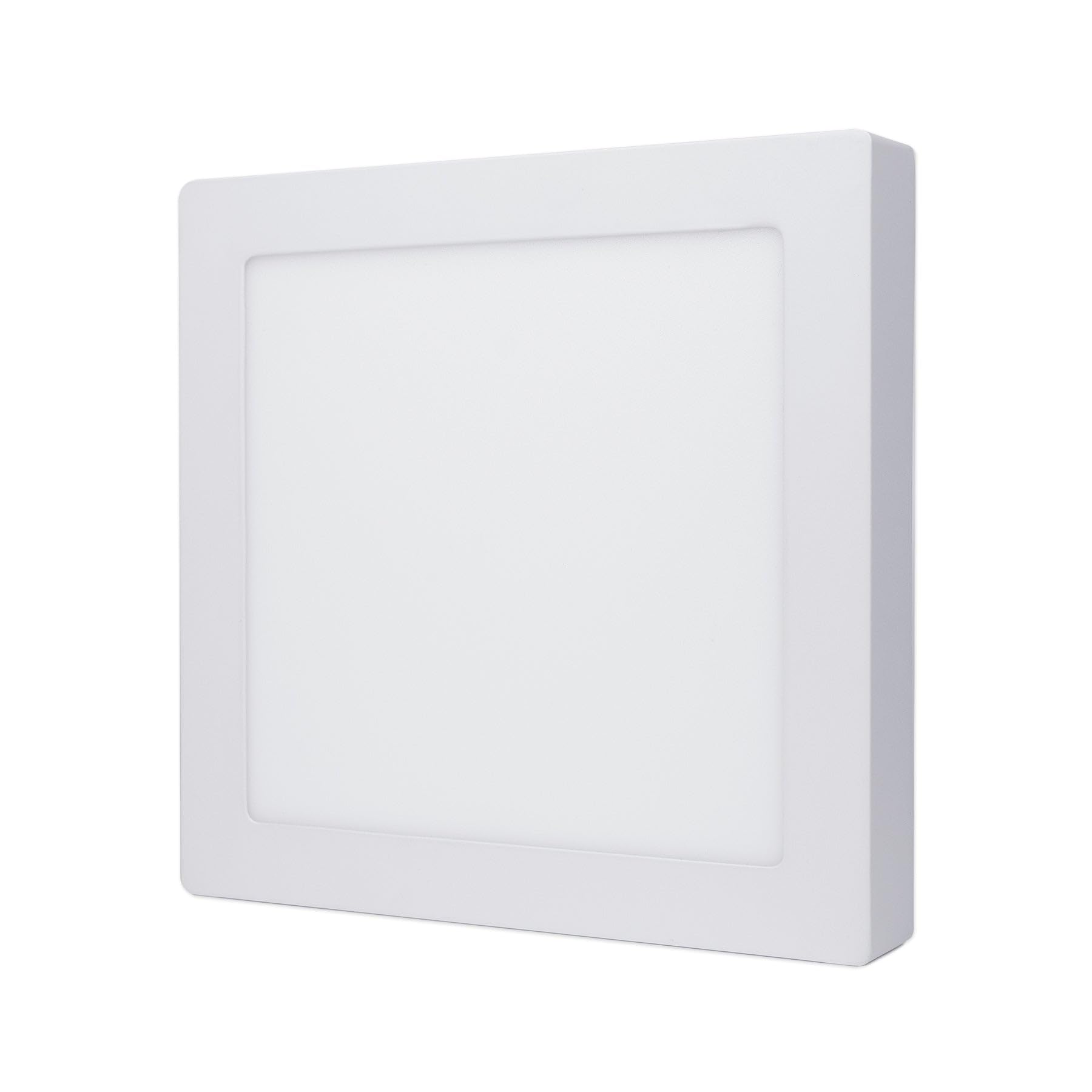 G.w.s Neutral White (18W) G.w.s® 18W Square Led Surface Mounted Panel Downlight Ceiling Light Neutral White (4000K), Led Driver Included