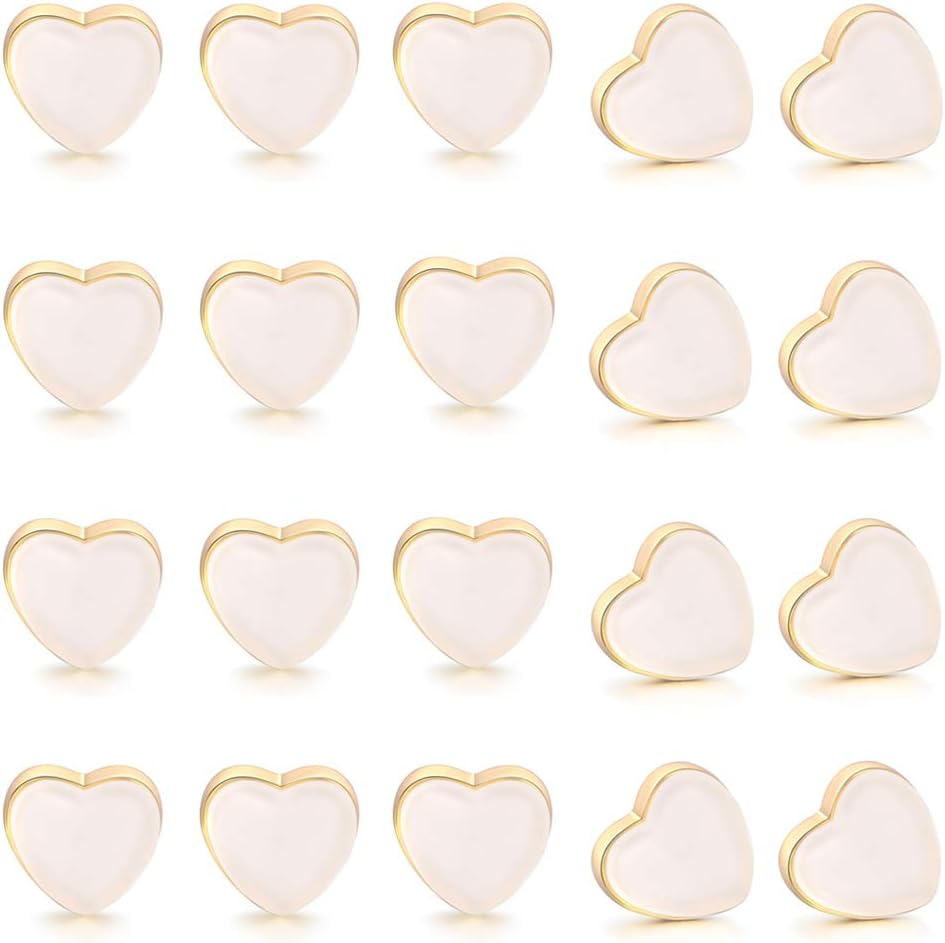 Silicone Earring Backs Replacements Heart Shaped Locking Rubber Earring Backings