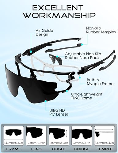 Image of ATTCL Kids Baseball Sunglasses TR90 Lightweight UV400 Youth 8-15 Sports | Ultralight Anti Slip Frame, Reduces Glare, for Cycling, Softball, Outdoors Sun Glasses, UV Protection for Boy Girls