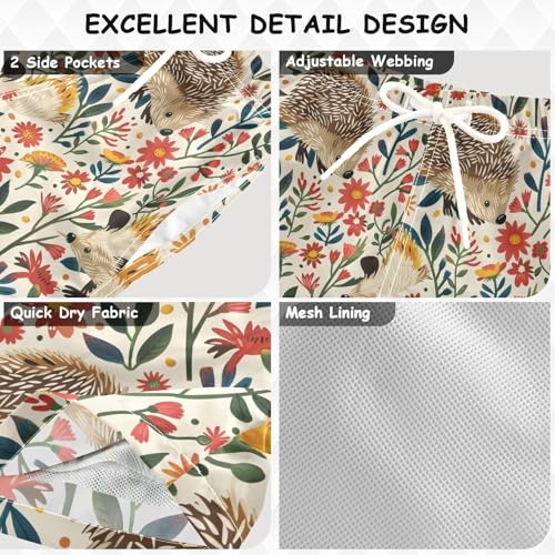senya Hedgehog Around Flower Boys Swim Trunks Toddler Shorts Swimwear Boardshorts3