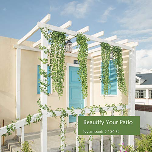 Naidiler 84 Ft 12 Strands Fake Ivy Leaves Artificial Ivy Garland Greenery Decor Faux Green Hanging Plant Vine For Wall Party Wedding Room Home Kitchen Indoor & Outdoor Decoration #TOP4
