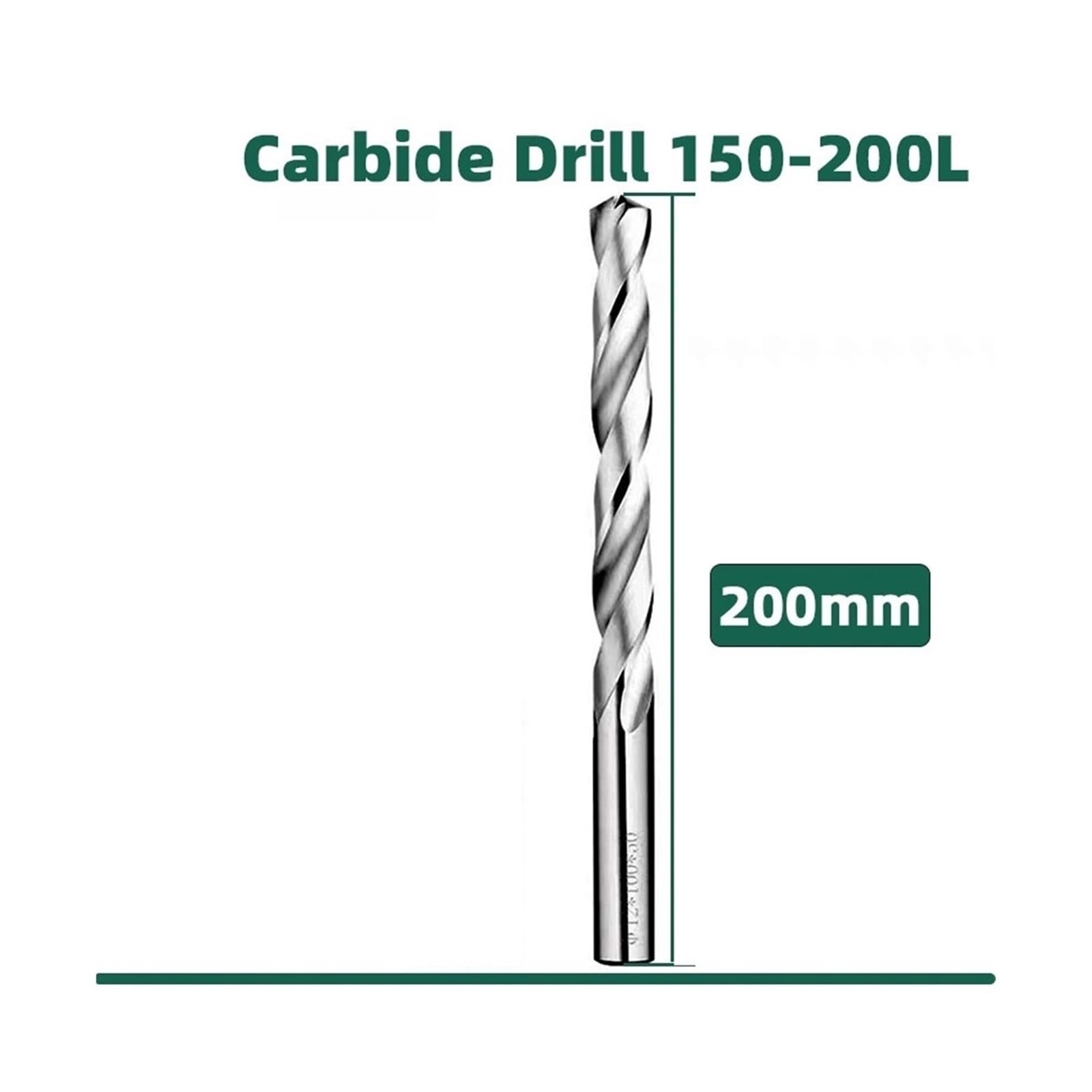 1 szt. 200 mm długości wiertło z węglika spiekanego, stal wolframowa, narzędzie do obróbki otworów CNC do aluminium, miedzi i plastiku, niemetalowe(7.3mm)
