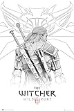 POSTER STOP ONLINE The Witcher Wild Hunt - Gaming Poster (Geralt - Sketch) (Size 24 x 36)
