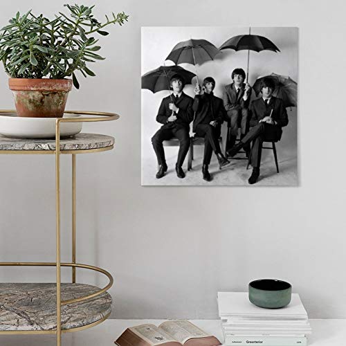 QWKM Poster vintage en noir et blanc avec photos des parapluies des Beatles – Art mural – Impression moderne… - Les Beatles, Paul McCartney, John Lennon, RIngo Starr, George Harrison QWKM Poster vintage en noir et blanc avec photos des parapluies des Beatles - Art mural - Impression moderne… – Image 6