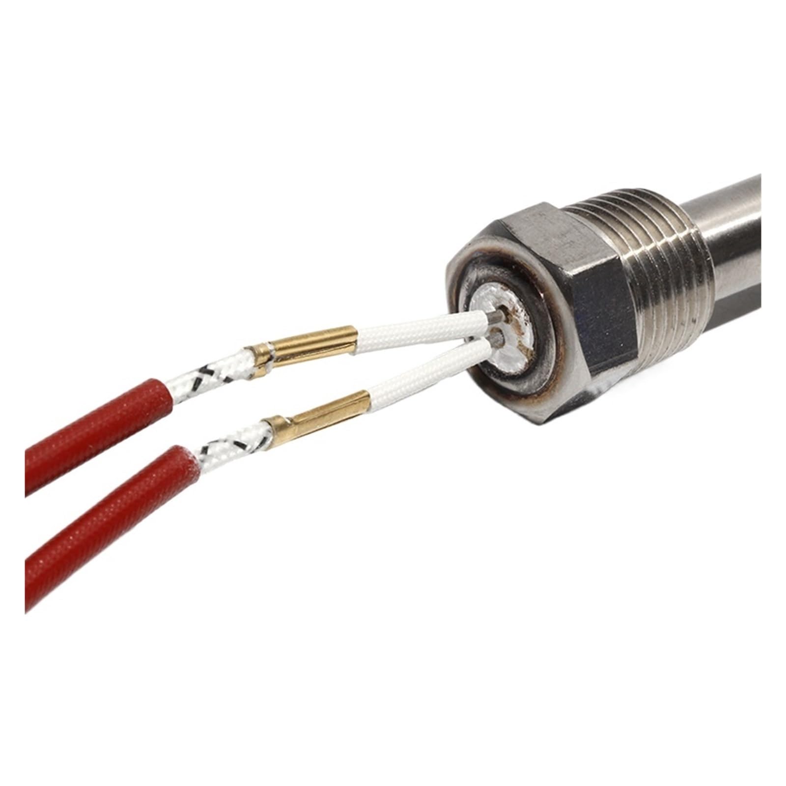 Resistencia calefactora cilíndrica de cartucho de 10 x 100 mm con rosca M14 x 1,5, 36 V/48 V/60 V/72 V, elemento calefactor eléctrico de acero inoxidable 304 con tuerca(1,72V,300W 10x100mm(DxL))