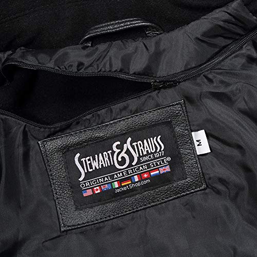 Stewart & Strauss All Wool Black Varsity Letterman Jacket,CW112-L