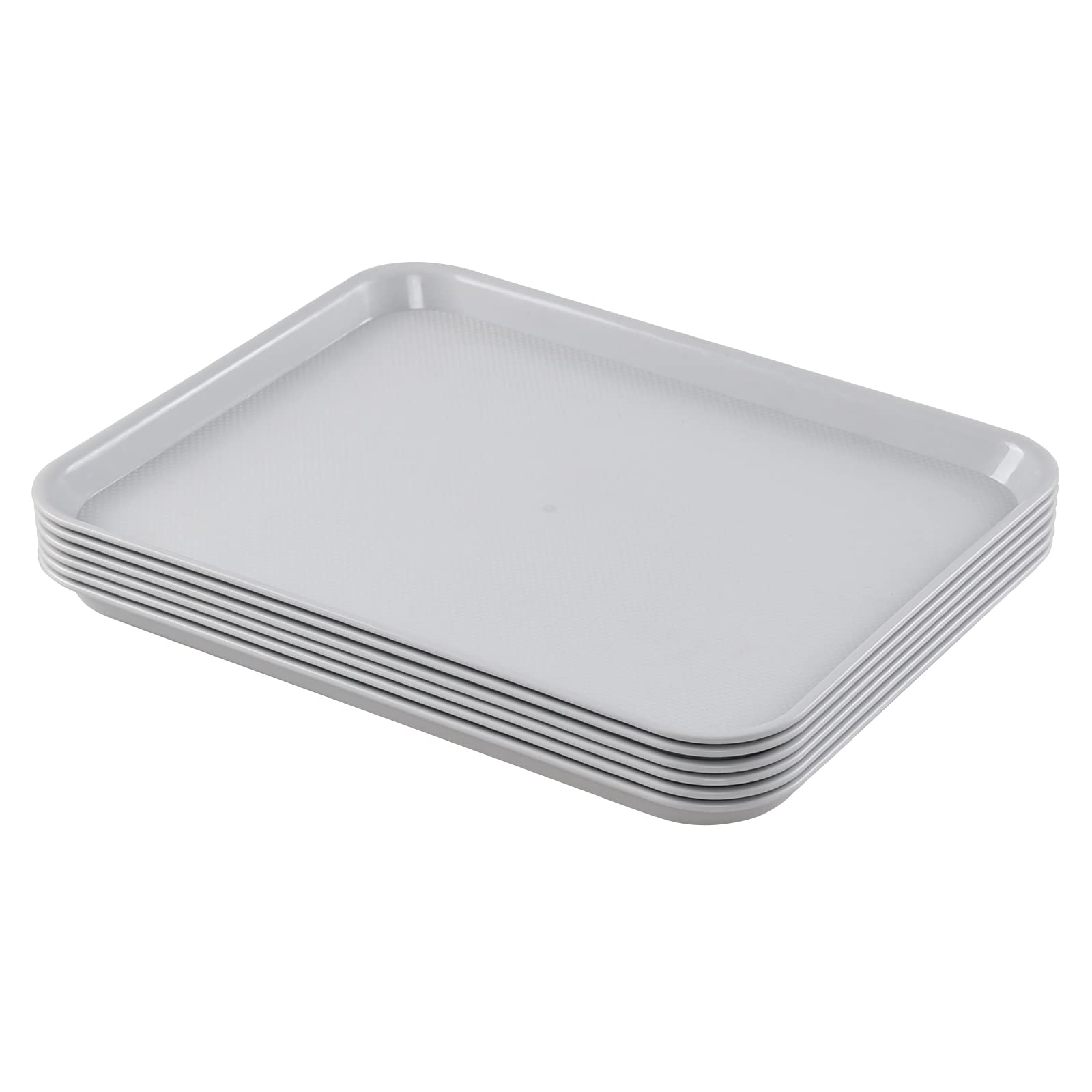 Große Serviertabletts aus Kunststoff, Rechteckig Cafeteria Tabletts, 6 Stück