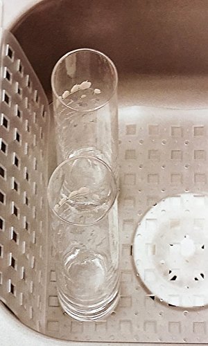 SET OF 2 - Clear Sink Mat Basin Protector, Perforated Design