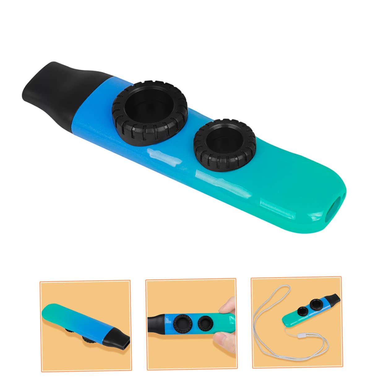 BESTonZON 2juegos Kazoo Doble Orificio Para Niño Niña Instrumento Musical Profesional Para Acompañar Guitarra Ukulele y Kazoo De Degradado Fácil De Usar y Portátil