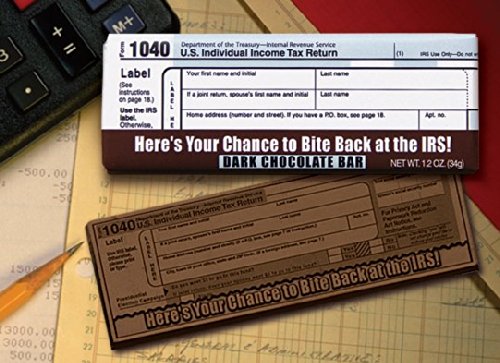 Chocolate Chocolate 313528 2 in. x 5 in. Bite Back at the IRS Bar - Dark Chocolate