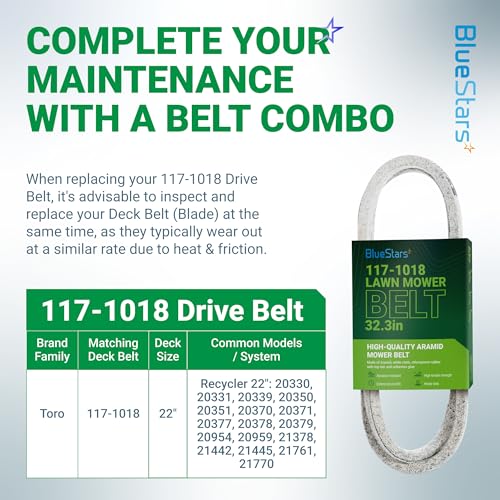 Image of BlueStars 117-1018 Drive Belt | Aramid Cord | 3 /8 inch x 32.3 inch