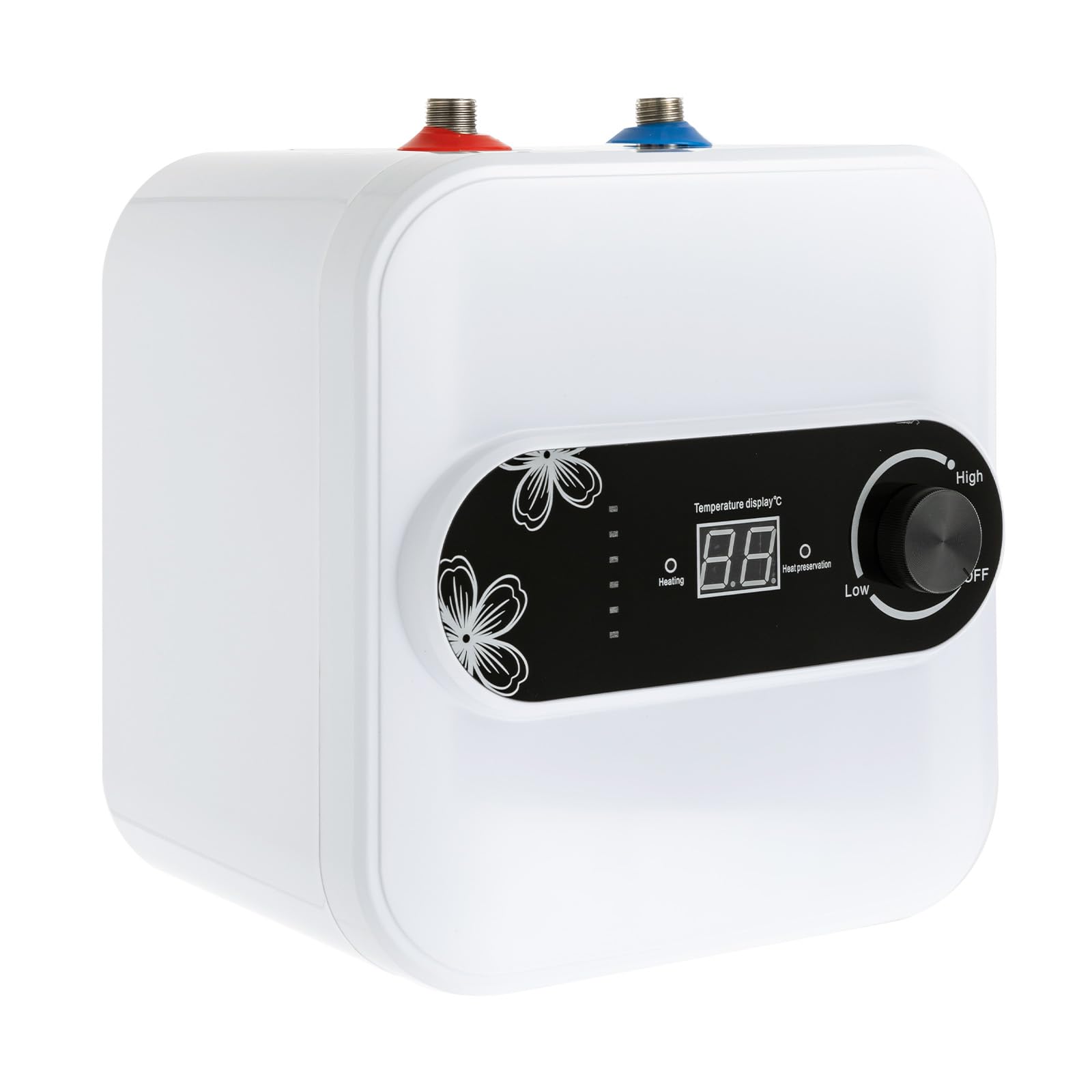 Chauffe-eau sous évier, 8 L, résistant à la pression, petit réservoir, état de protection thermique, pour cuisine, 1,5 kW, 65 °C, blanc