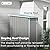 Patiolife 3x3 FT Metal Storage Shed, Small Outdoor Shed with Lockable Door and Sloping Roof, for Backyard Garden Patio, Grey