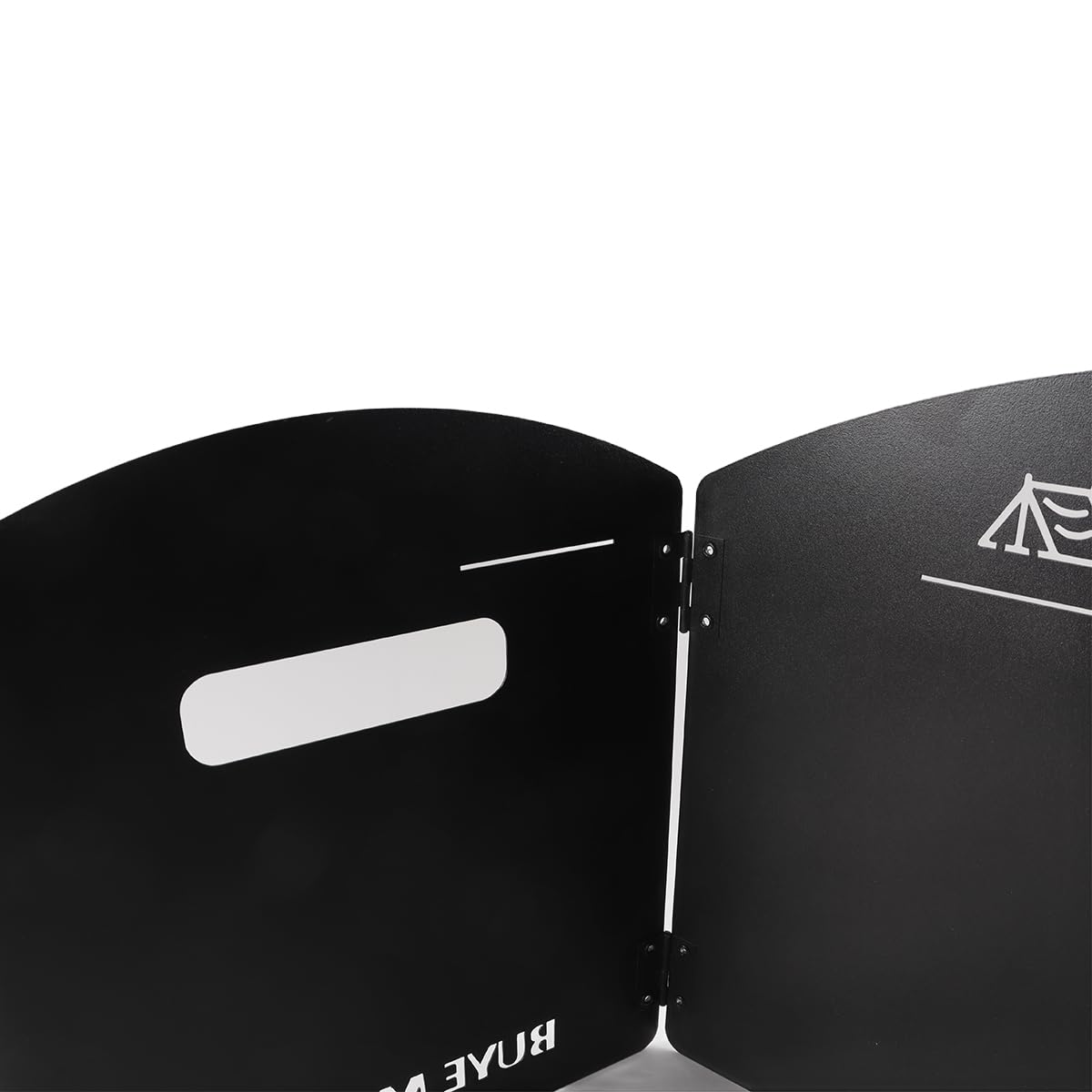 Parabrisas plegable para estufa de camping, divisores gruesos, cuatro paneles, negro, plegable, con bolsa de transporte