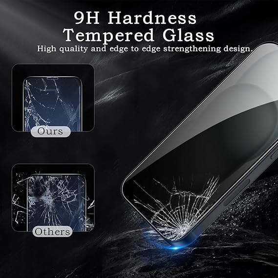 Image of [ 2+2 Pack Privacy Screen Protecor for iPhone 15 Anti-Spy Shatterproof Tempered Glass with Camera Lens Tempered Glass 9H Hardness Bubble Free Anti-Glare Case Friendly