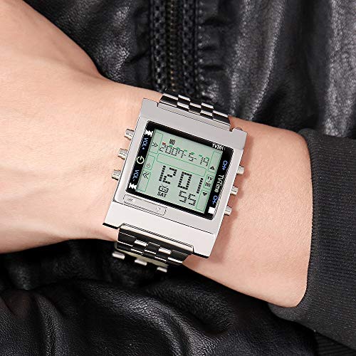 TVG Armbanduhren Intelligente Fernbedienung TV FM Uhr Elektronische Uhr Sport Quarz männlich (Color : 1)