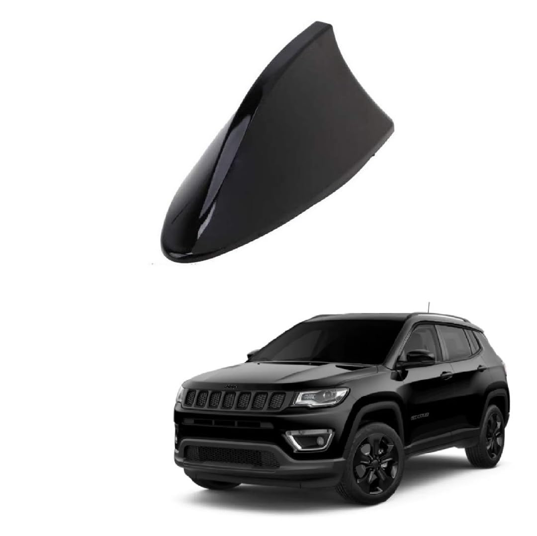Stylish Car Roof Aerial Shark Fin Antenna Radio AM/FM Signal ABS (Black Color) Suitable for Jeep Compass-image-32