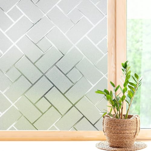 Coavas Window Privacy Film Non-Adhesive Privacy Window Film Frosted Glass Window Film Sun Blocking Window Film Heat Control UV...