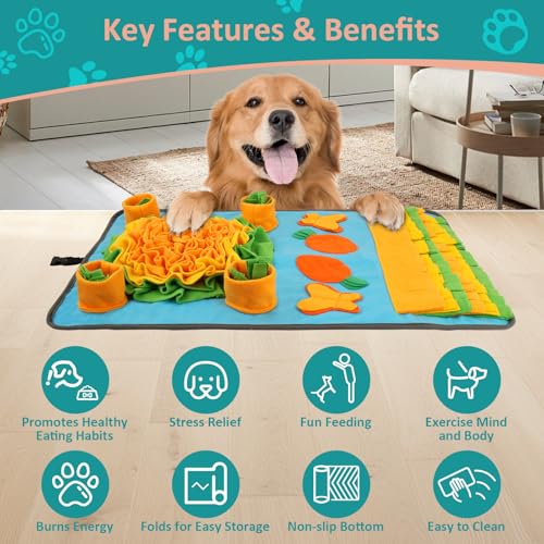 ETACCU Hund SchnüFfelteppich 80×48cm, Waschbar Trainingsmatte Futtermatte SchnüFfelteppich FüR Hunde Gegen Langeweile Und Anregung LangsamfüTterungsunterlage FüR Welpen