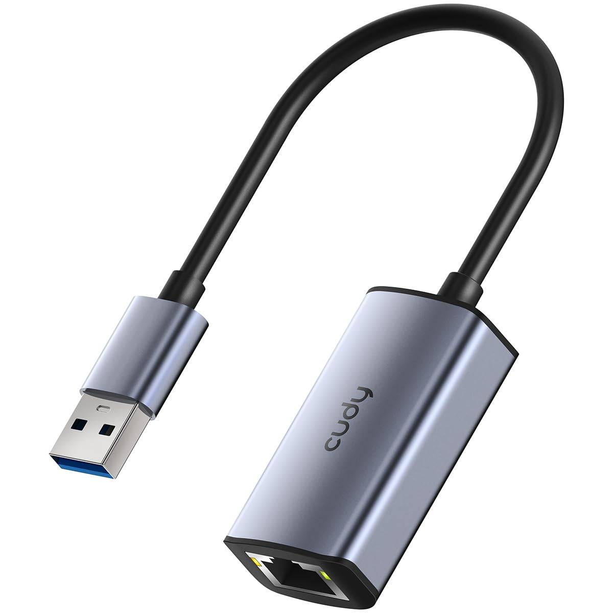 Cudy Adattatore Ethernet USB-A, adattatore di rete USB 3.0 Gigabit, adattatore di rete LAN in alluminio RJ45 senza driver, compatibile con Switch, MacBook, TV Box, XPS, Steam Dec, UE10A