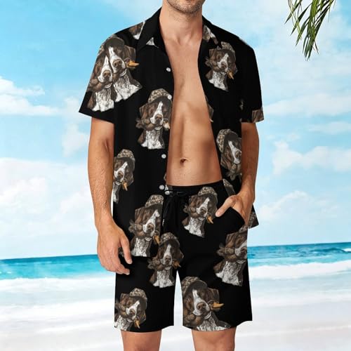 Conjunto de dos piezas de camisa de botones y pantalones cortos de caza 4