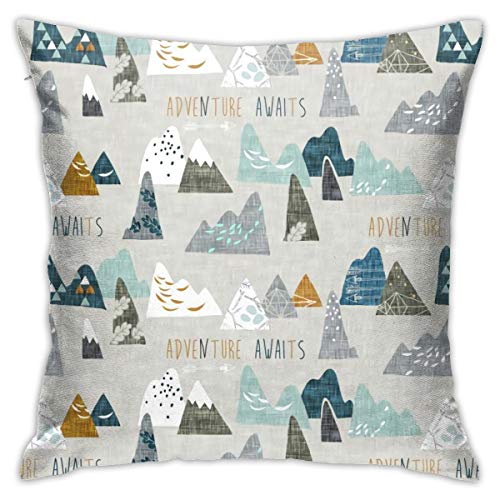 Image of NBFKDO Adventure Awaits Pillows Case Soft Throw Pillow Double-Sided Digital Printing Couch Pillowcase Square 45cm 45cm