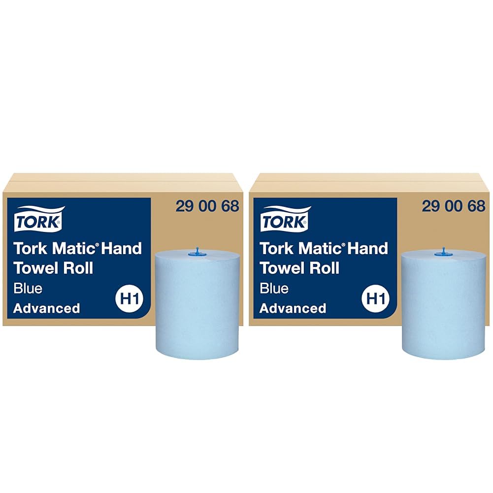 Tork Matic Rollenhandtuch Advanced 290068 - H1 Papierhandtücher für Rollenhandtuchspender, saugfähig und reißfest, nachverfolgbare Herkunft, 2-lagig, blau - 6 Rollen x 150 m (Packung mit 2)