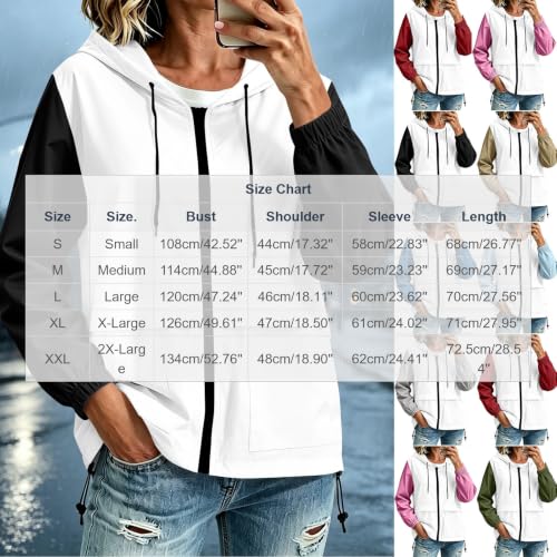BUERCWS Womens Windbreaker Jacket Lightweight Hooded Raincoat with Pockets - image 4