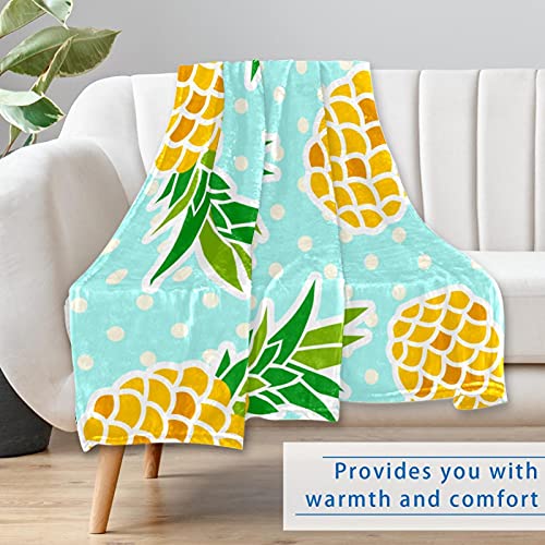Couverture ananas bleu imprimé moderne plaid doux chaud 150x100 cm - 7
